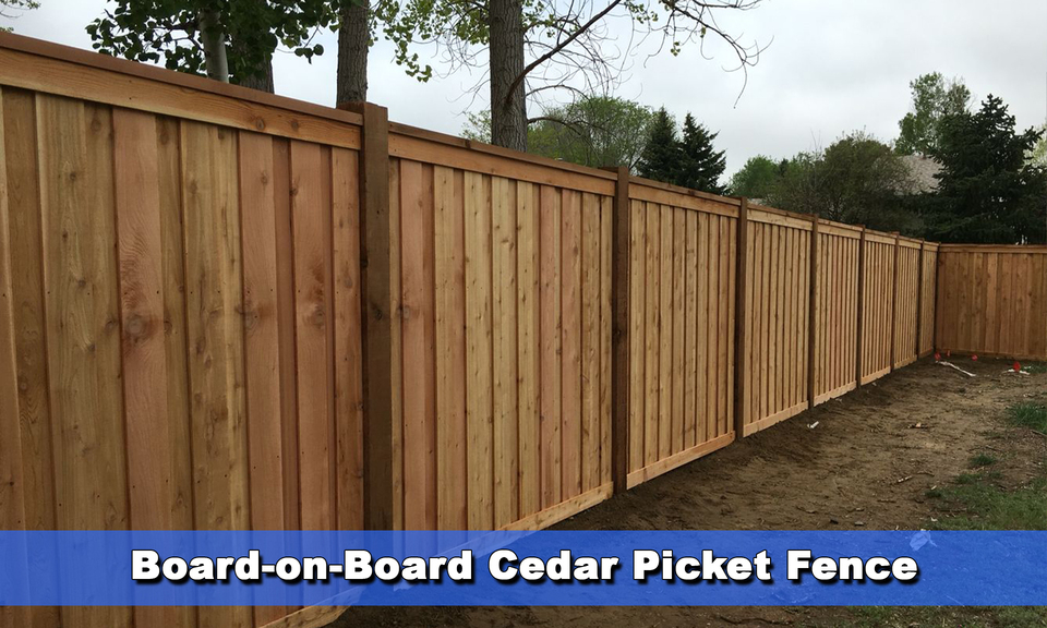 Board-on-board Cedar Picket Fence