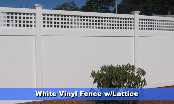 White vinyl fence with Lattice