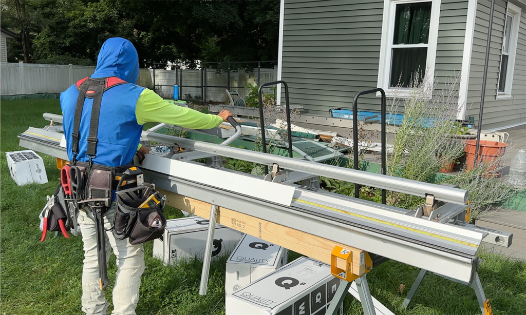 Bending metal on the roofing job