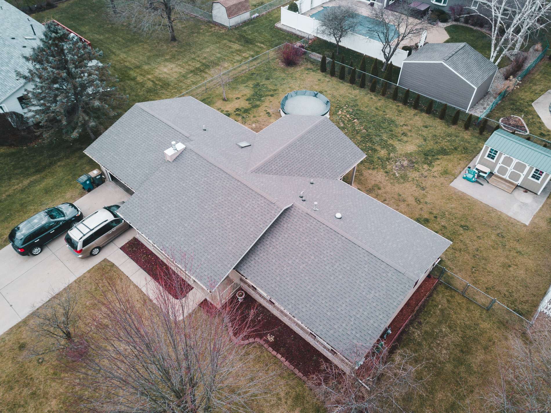 aerial angle of roof in kalamazoo mi