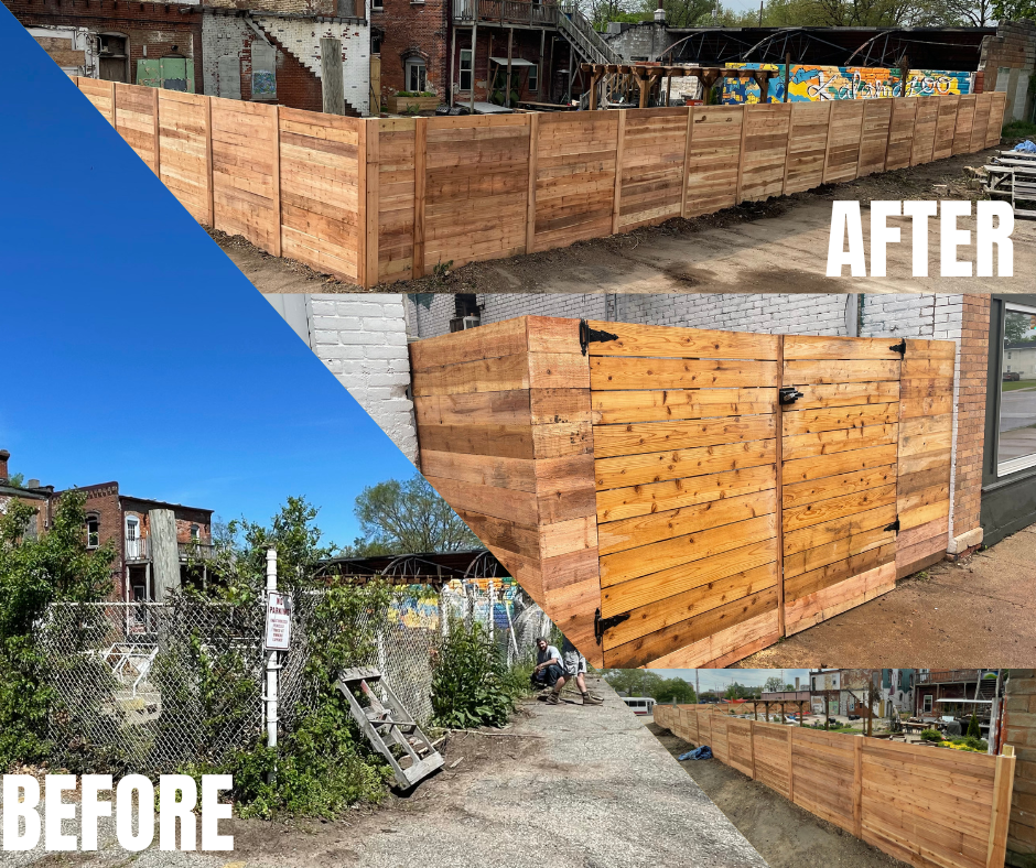 Fence before and after