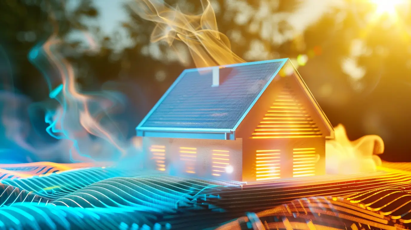 Portage, MI Attic Insulation and Roof Health: The Connection Most Homeowners Miss 9 dima90 A metaphorical realistic image of cool blue air flowing c0f7e960 ab21 4370 afb7 e8d643eb60cf