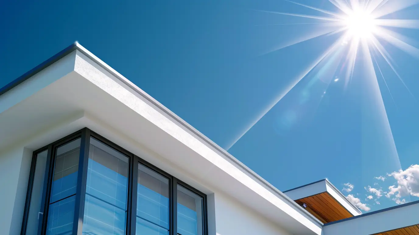 dima90 A realistic photo of a modern house with a reflective c 65e5583b c1ec 44ba b935 867ce25e2890