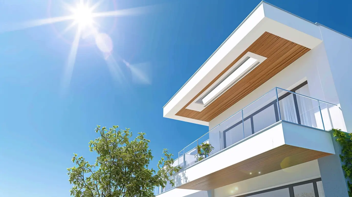 dima90 A realistic photo of a modern house with a reflective c d4f5e032 ce2a 4c3a 9546 70b8033ca51e