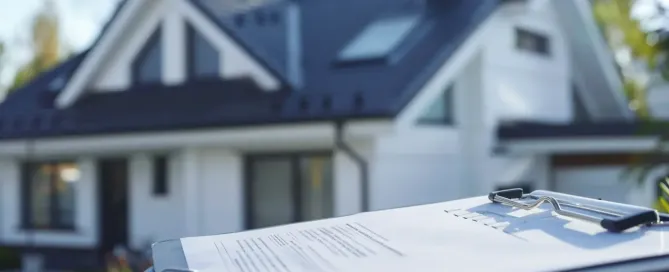 dima90 Close up shot of detailed roofing warranty papers on cl b46359d3 cec6 43c6 9fc8 381490df16fb