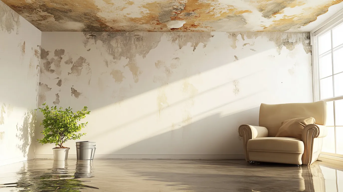 South Haven Roofs Near the Lake: Moisture, Mold, and How to Prevent Attic Condensation 6 dima90 Interior water damage from roof leak realistic photo of f50ca204 0554 4c05 92c2 730727eb2da7 1