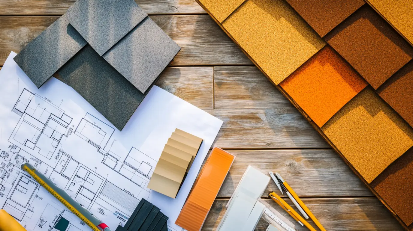 dima90 realistic photo of a desk with architectural plans roof c0c34fed 6cf8 431c 8b5f 13ff3c19def2