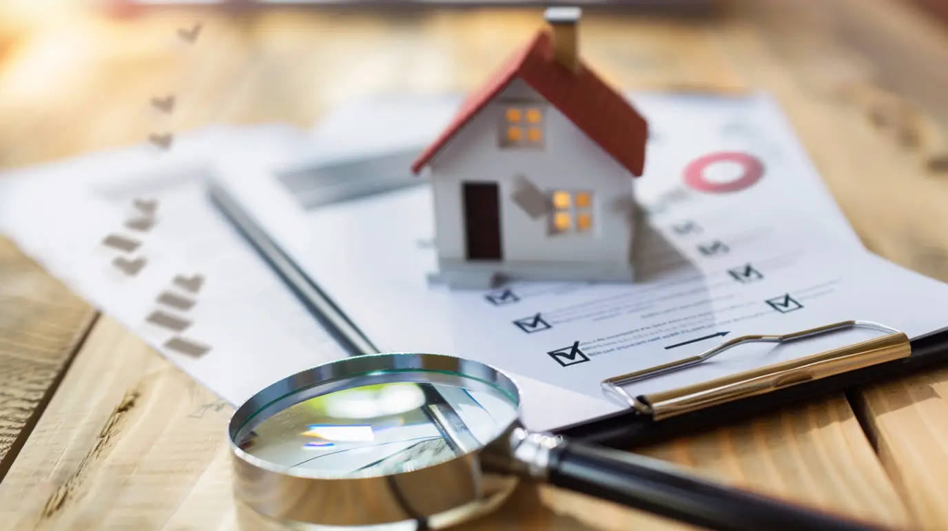 dima90 realistic photo of a miniature house with a magnifying 35a142b6 8d32 4524 89b6 468a4d13663f