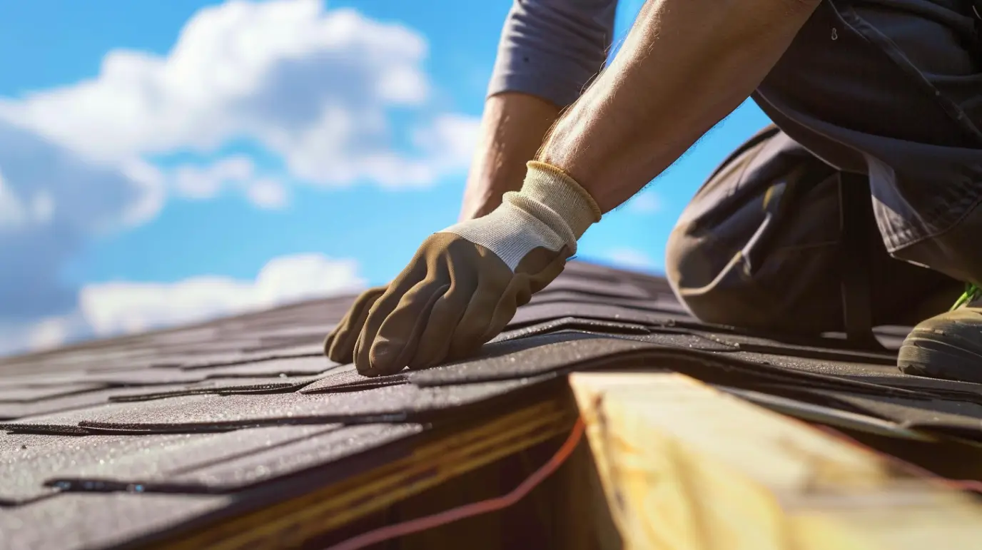 dima90 A realistic image of a roofer installing step flashing edc9d30e 5d02 464f 94a1 3241a45eb902