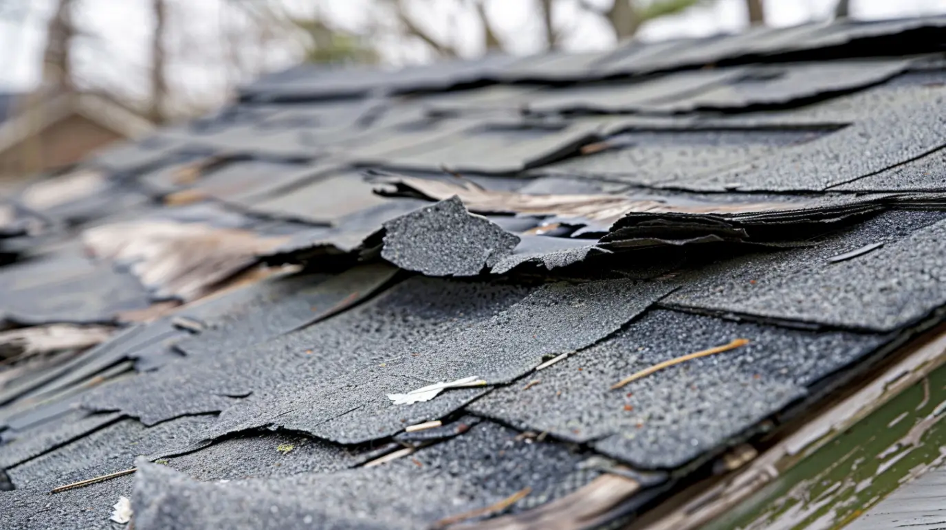 Why Roof Fastener Failures Cause Shingle Lifting on Homes in Portage, MI 3 dima90 realistic photo of close up on damaged flashing torn un 1dc3c4d8 3827 4536 a3a7 33d54c7c8612