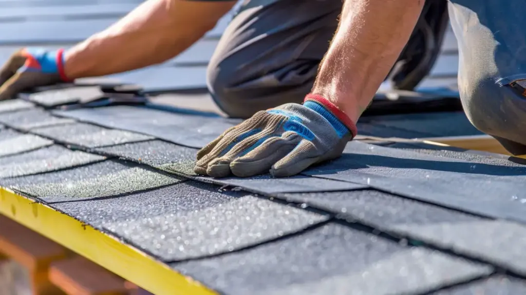 dima90 A realistic image of a roofer installing step flashing 2820dd2e 6203 4a6c 9e46 7d7368868667