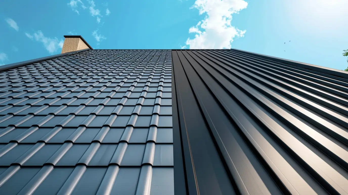 dima90 A realistic photo of a house roof divided into two sect 19c891da a0e8 433d a92f f520fc7eee0d