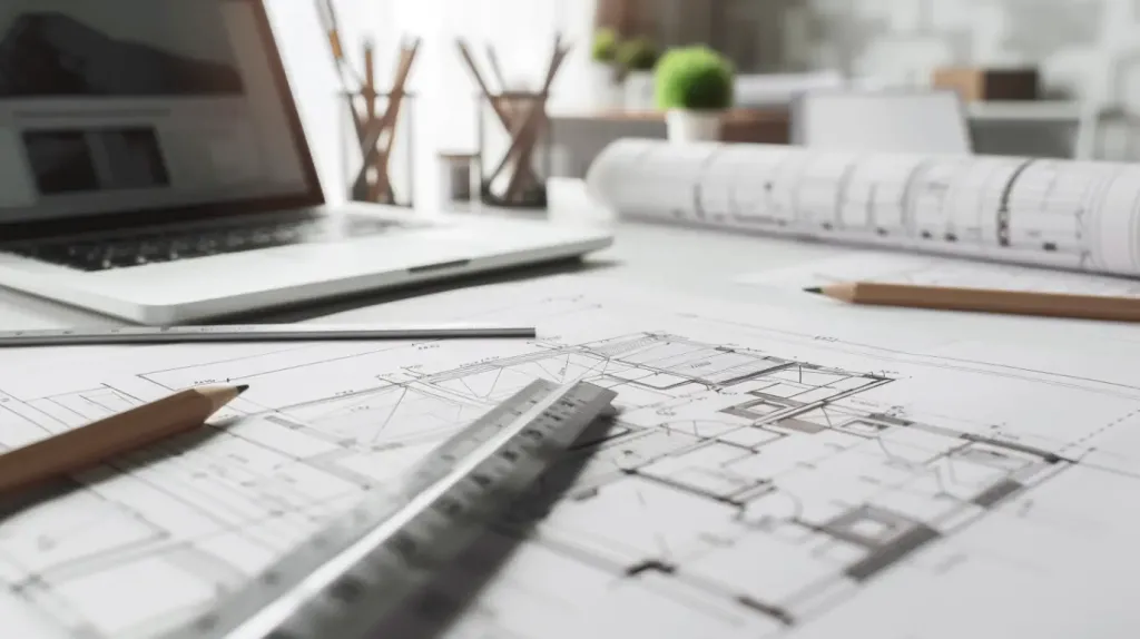 dima90 Architectural blueprints and house plans spread out on d318eba0 ec85 449e 850d b2072c05f693