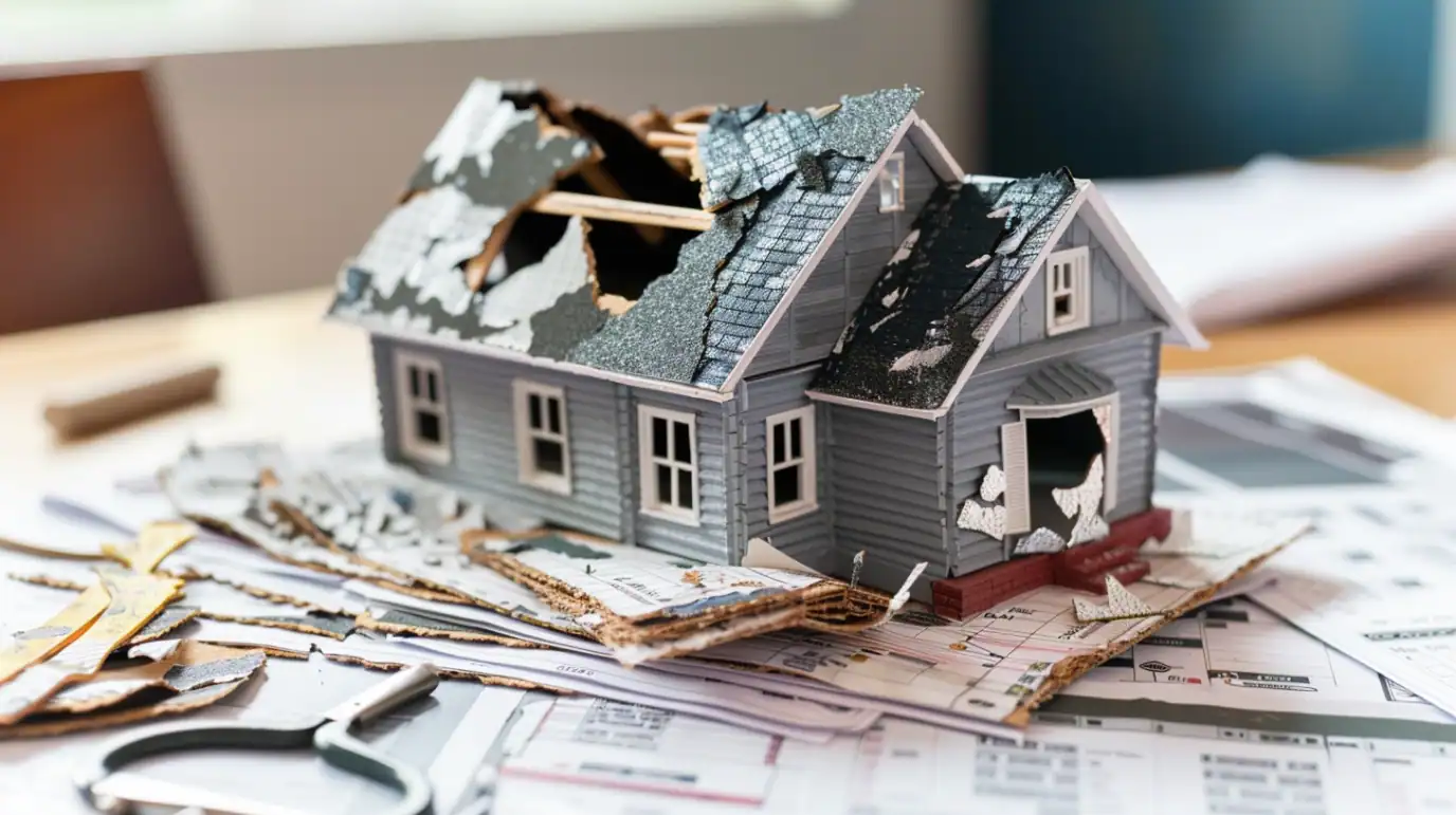 dima90 realistic photo of a miniature house with peeling roof 4731c397 175d 4d8d 8120 de0e36b64668