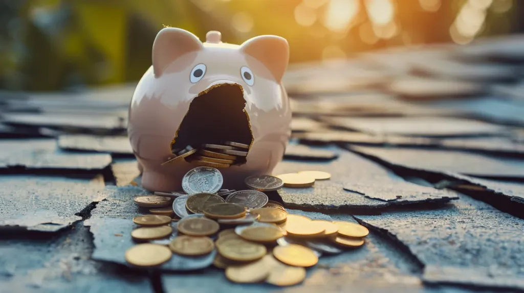 dima90 realistic photo of a miniature piggy bank leaking coins ca118f33 534f 42fd 9a2b c9e64ecd12d3