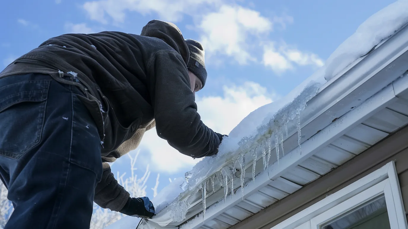 dima90__realistic_photo_of_a_single_contractor_inspecting_minor_81fae255-0840-48e3-a14c-0f2cbd59e2e4 Roof installation in Portage, MI for a residential asphalt shingle home